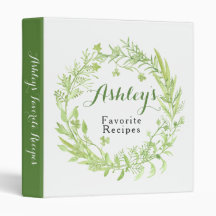 Greenery Clover Floral Wreath Recipe Binder
