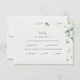 Greenery Elegance Cream Wedding RSVP