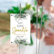 Greenery Eucalyptus Boda Sparkler Etiqueta