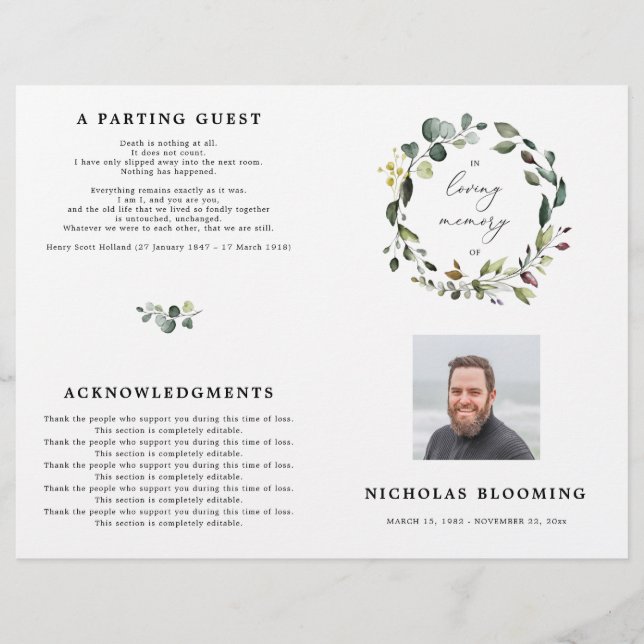 Greenery Eucalyptus Celebración Del Programa De Vi (Anverso)