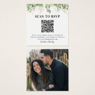 Greenery Eucalyptus Código QR Foto Boda RSVP