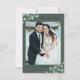 Greenery Eucalyptus foto boda Gracias Tarjeta
