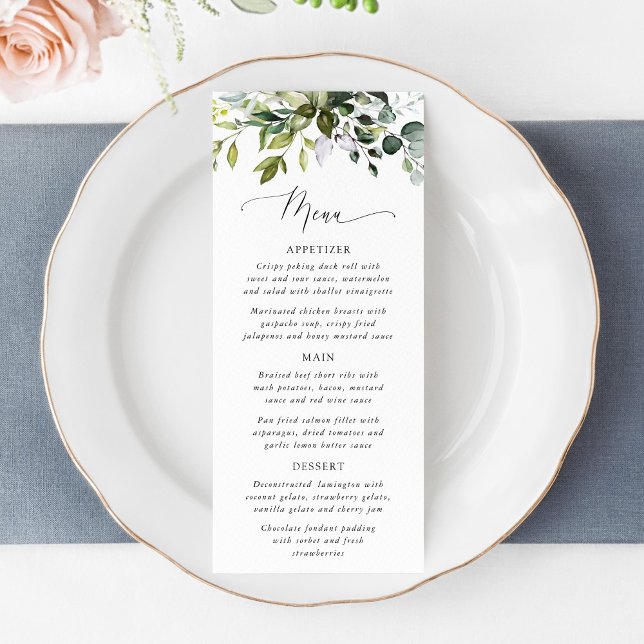 Greenery, Eucalyptus Leaves, Boho, Wedding Menu (Subido por el creador)