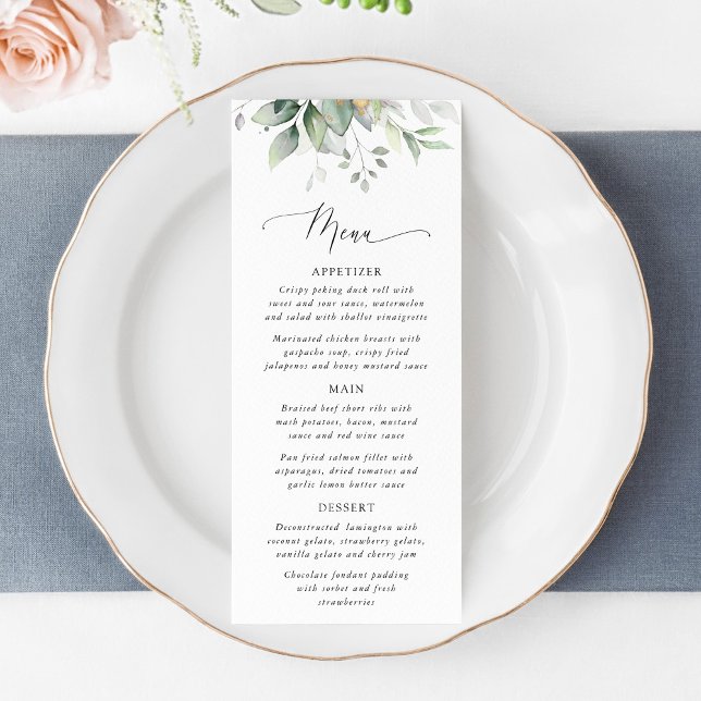 Greenery, Eucalyptus Leaves, Bridal Shower Menu (Subido por el creador)