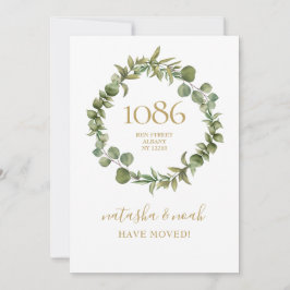 Greenery Garland Nueva dirección Invitación de mov
