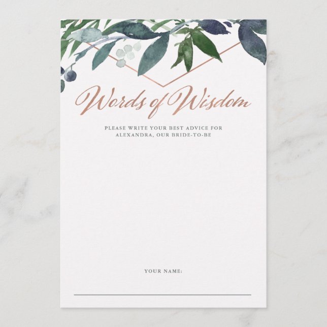 Greenery Geo | Tarjeta de asesoramiento para ducha (Anverso)