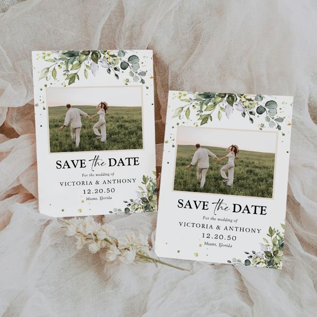 Greenery Guardar la fecha con tarjeta de foto (Subido por el creador)