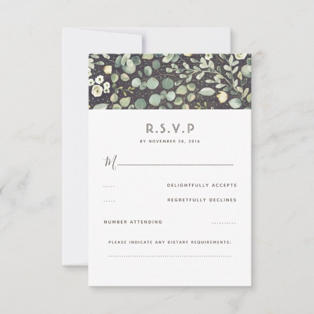 Greenery Rustic Wedding RSVP (Anverso)