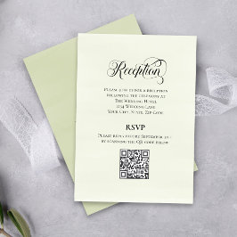 Greenery Script Boda Código QR Recepción Elegante