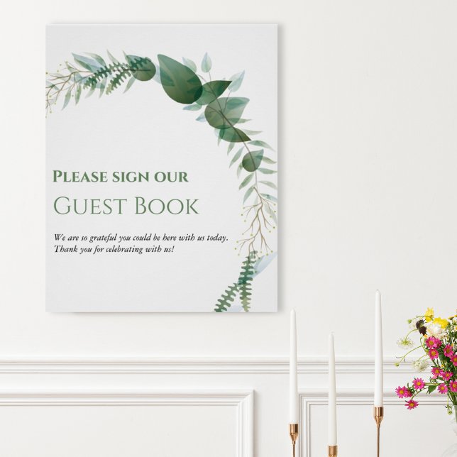 Greenery Wedding Guest Book Poster (Subido por el creador)