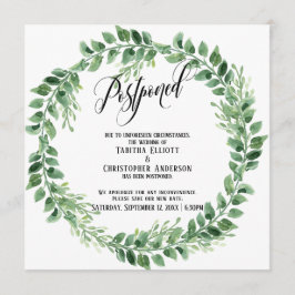 Greenery Wreath pospuso la Invitación Boda