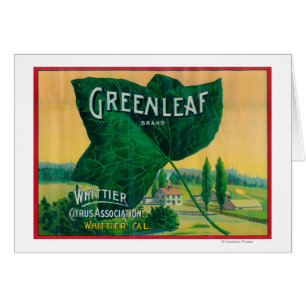 Greenleaf Lemon LabelWhittier, CA