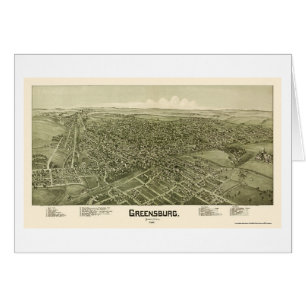 Greensburg, mapa panorámico del PA - 1901