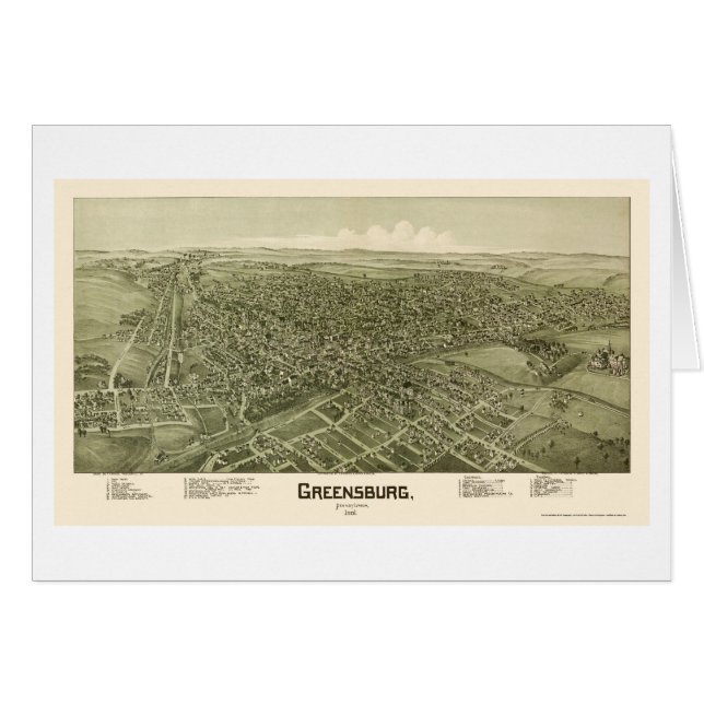 Greensburg, mapa panorámico del PA - 1901 (Anverso (Horizontal))