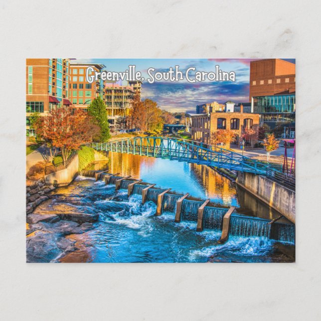 Greenville, Carolina del Sur, postal de viaje (Anverso)