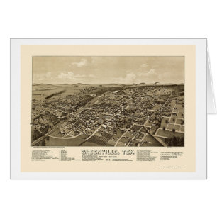 Greenville, mapa panorámico de TX - 1886