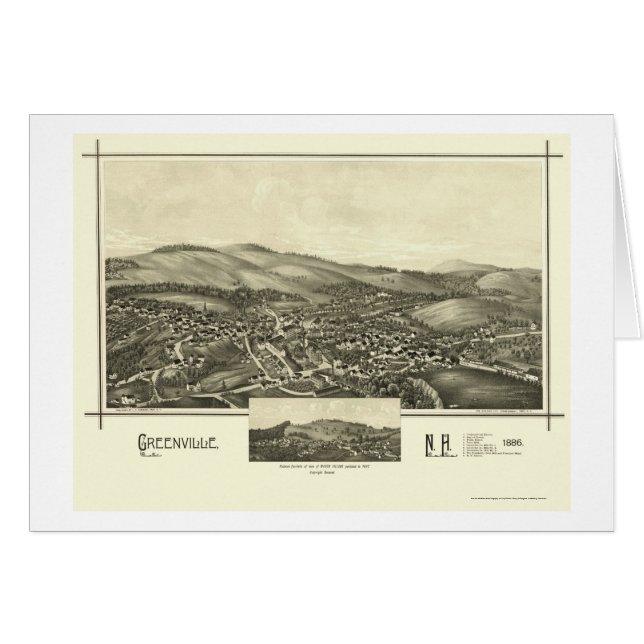 Greenville, mapa panorámico del NH - 1886 (Anverso (Horizontal))