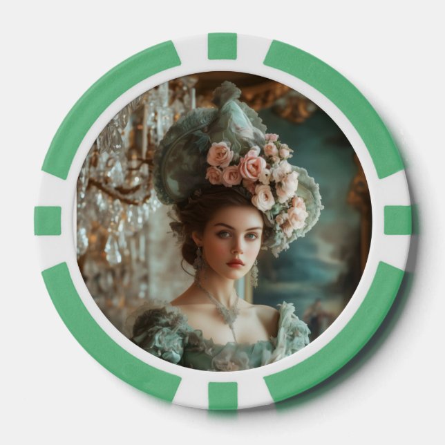 Greta en fichas de póquer verde (Anverso)