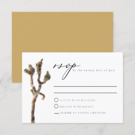 GRETA Watercolor Joshua Tree Wedding Tarjeta RSVP