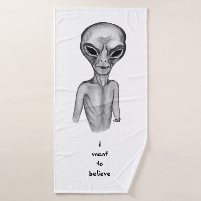 Grey Alien , quiero creer (Toalla de baño)