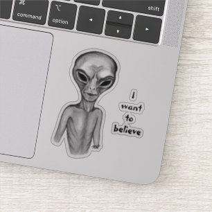 Grey Alien , quiero creer Pegatina