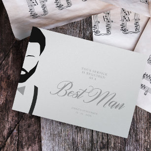Grey Best Man Silhouette Simple Wedding Proposal