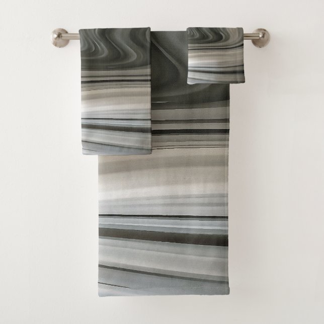 Grey Monotone Artistic Acrylic Pour Abstract (In situ)