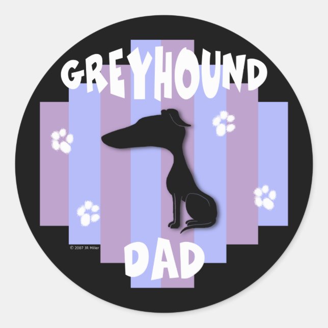 Greyhound Dad Pegatinas (Anverso)