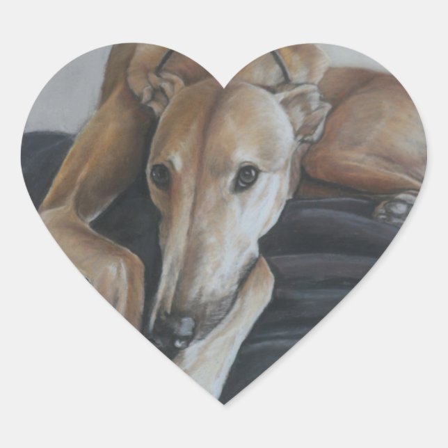 Greyhound Dog Art Pegatina (Anverso)