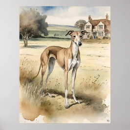 Greyhound - Impresión de arte de perro