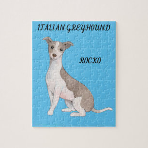 GREYHOUND ITALIANO PUZZLE Y NOMBRE PERSONALIZADO.