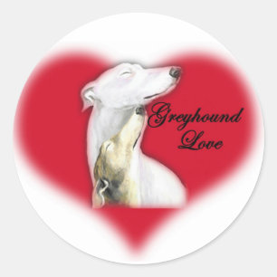 Greyhound Love Dog Art Pegatina