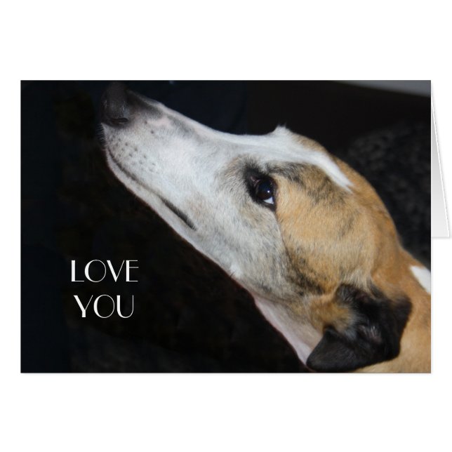 Greyhound Love You Card (Anverso (Horizontal))