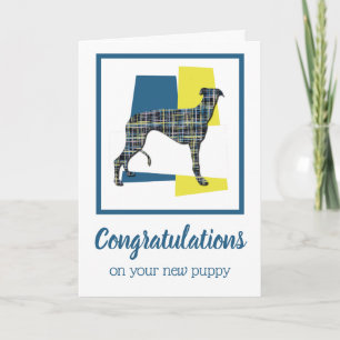 Greyhound Puppy Dog Felicitaciones Tarjeta De Salu