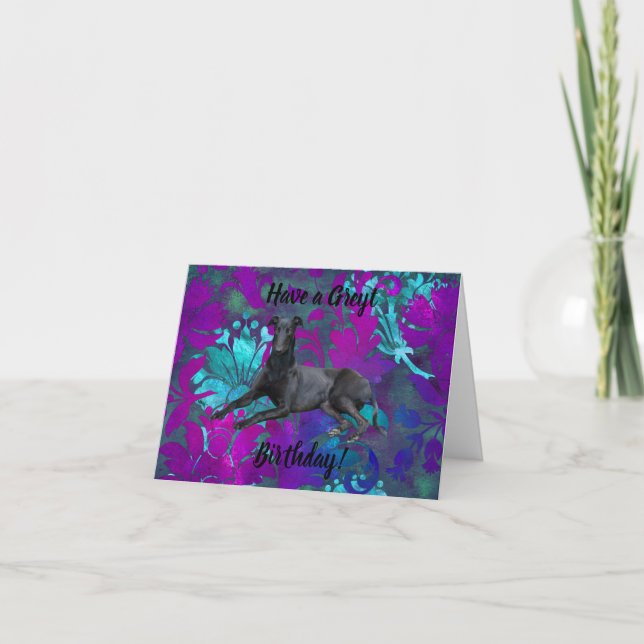 Greyhound tiene tarjeta de cumpleaños Greyt (Anverso)