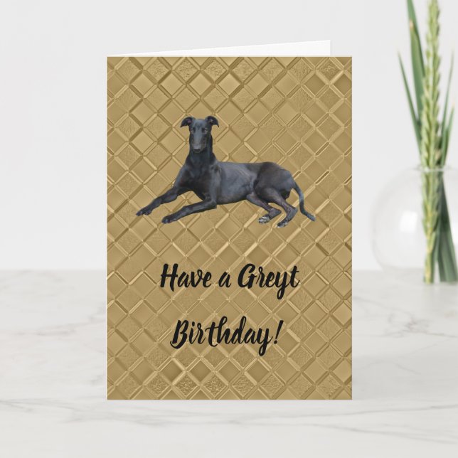 Greyhound tiene tarjeta de cumpleaños Greyt (Anverso)