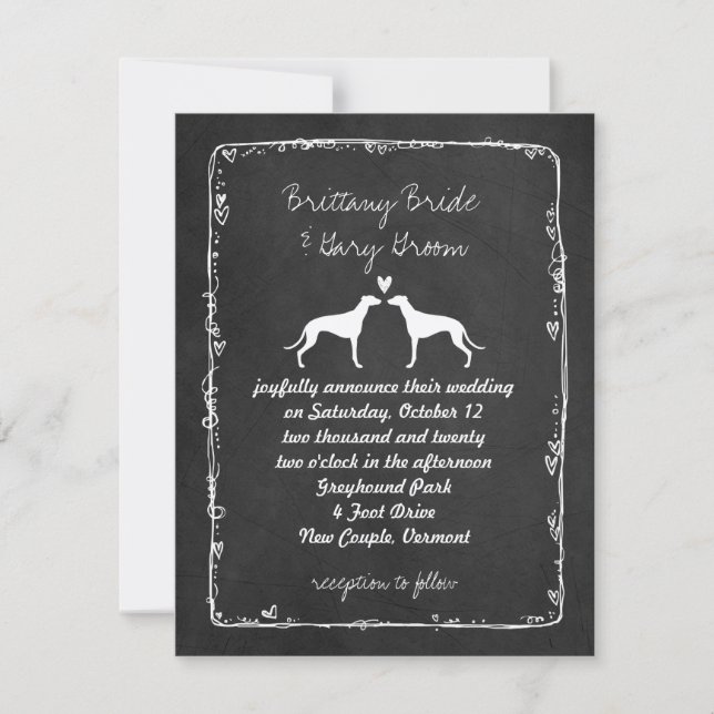 Greyhounds Boda Invitación (Anverso)