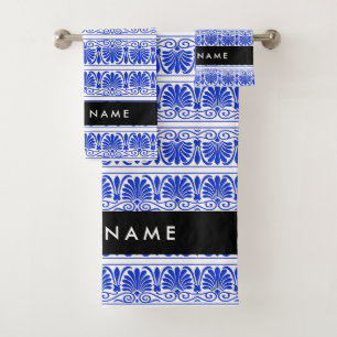 Griego Fret Arabesque Blue, Tu Nombre, Personaliza