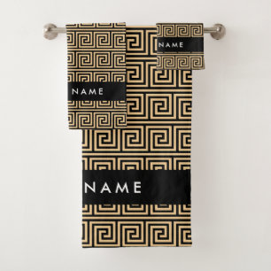 Griego Meander Key Brown, Tu Nombre, Personalizar