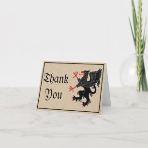 Griffin Rampant Sable Tarjeta de agradecimiento