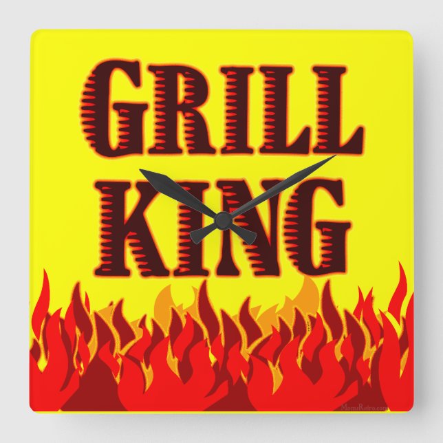 Grill King BBQ Flames Reloj de pared (Anverso)