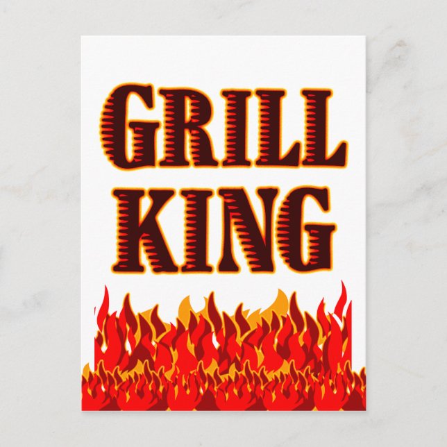 Grill King flama barbacoa diciendo postal (Anverso)