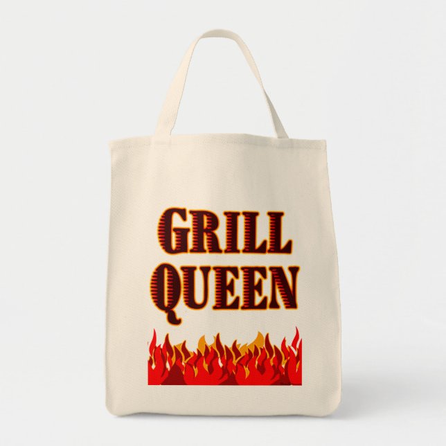 Grill Queen Funny BBQ diciendo la bolsa de Toll (Frente)