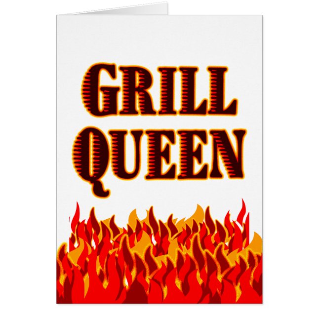 Grill Queen Funny BBQ Saying Card (Frente)