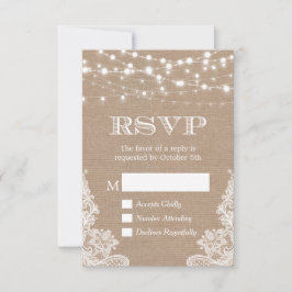 Grillos Rústicos Burlap Lace RSVP