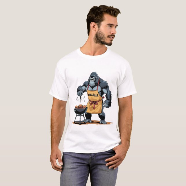 Grillzilla Dad - Graciosa Camiseta Gorilla BBQ (Anverso completo)