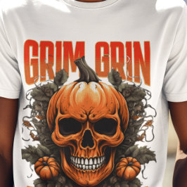 Grim Grin Pumpkin Sin Camiseta De Fusión Halloween