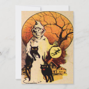 Grim Reaper Black Cat Full Moon Tree Lantern WWW