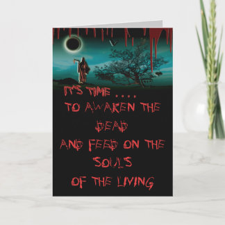 Grim reaper sangrante tarjetas de halloween