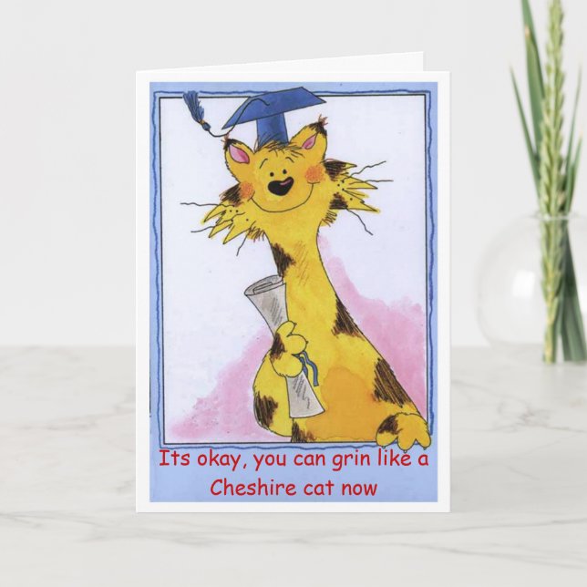 Grin de gato de Cheshire - Tarjeta de graduación (Anverso)